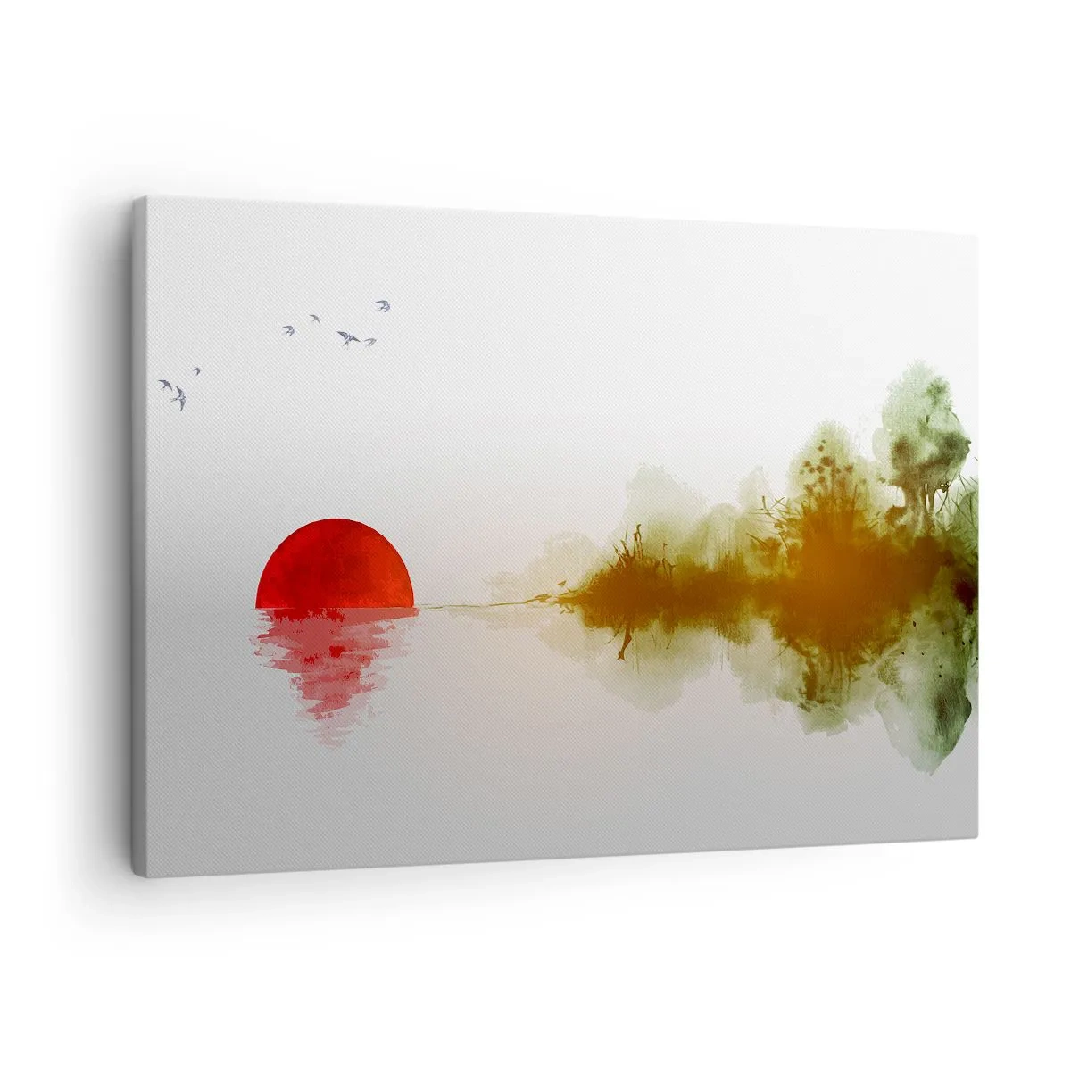Canvas picture - Abstract sunset over a lake with reflection - 70x50cm - Promise of Peace - Modern wall decoration for the living room and bedroom ARTTOR