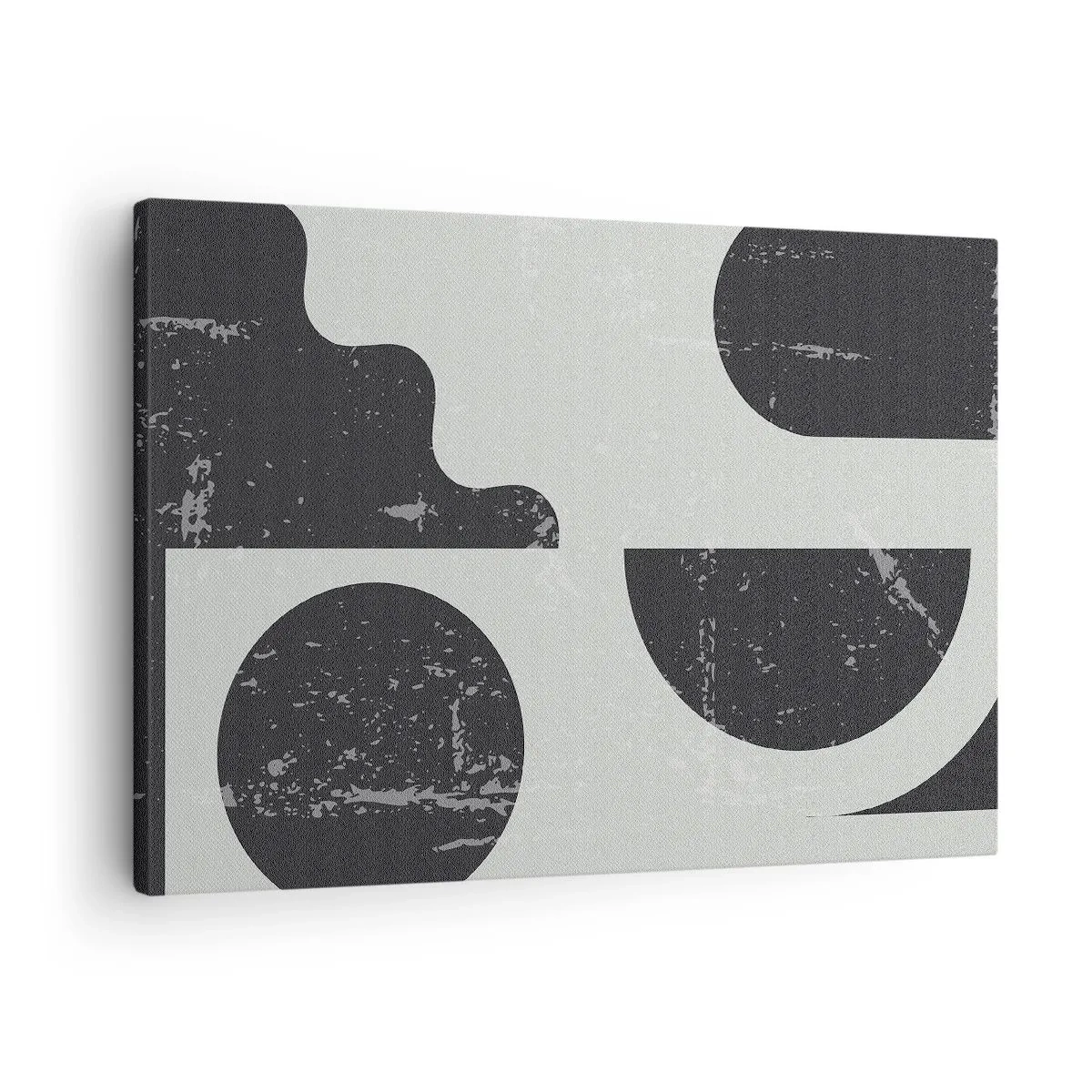 Canvas picture - Geometric patterns in shades of black and gray - 70x50cm - Composition Above and Under - Modern wall decoration for the living room and bedroom ARTTOR