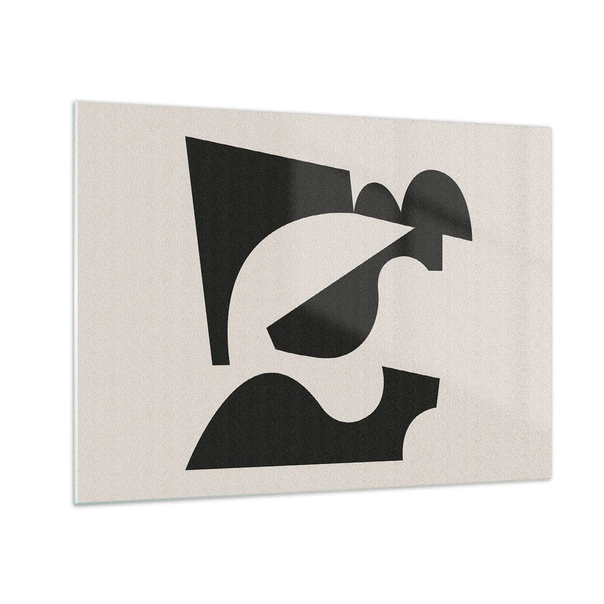 Glass picture - Abstract black and white geometric composition - 70x50cm - For Self-construction - Modern wall decoration for the living room and bedroom ARTTOR