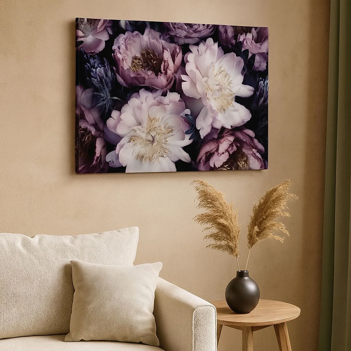 Canvas picture - Flowers in delicate pastel shades - 70x50cm - Old Style Bouquet - Modern wall decoration for the living room and bedroom ARTTOR