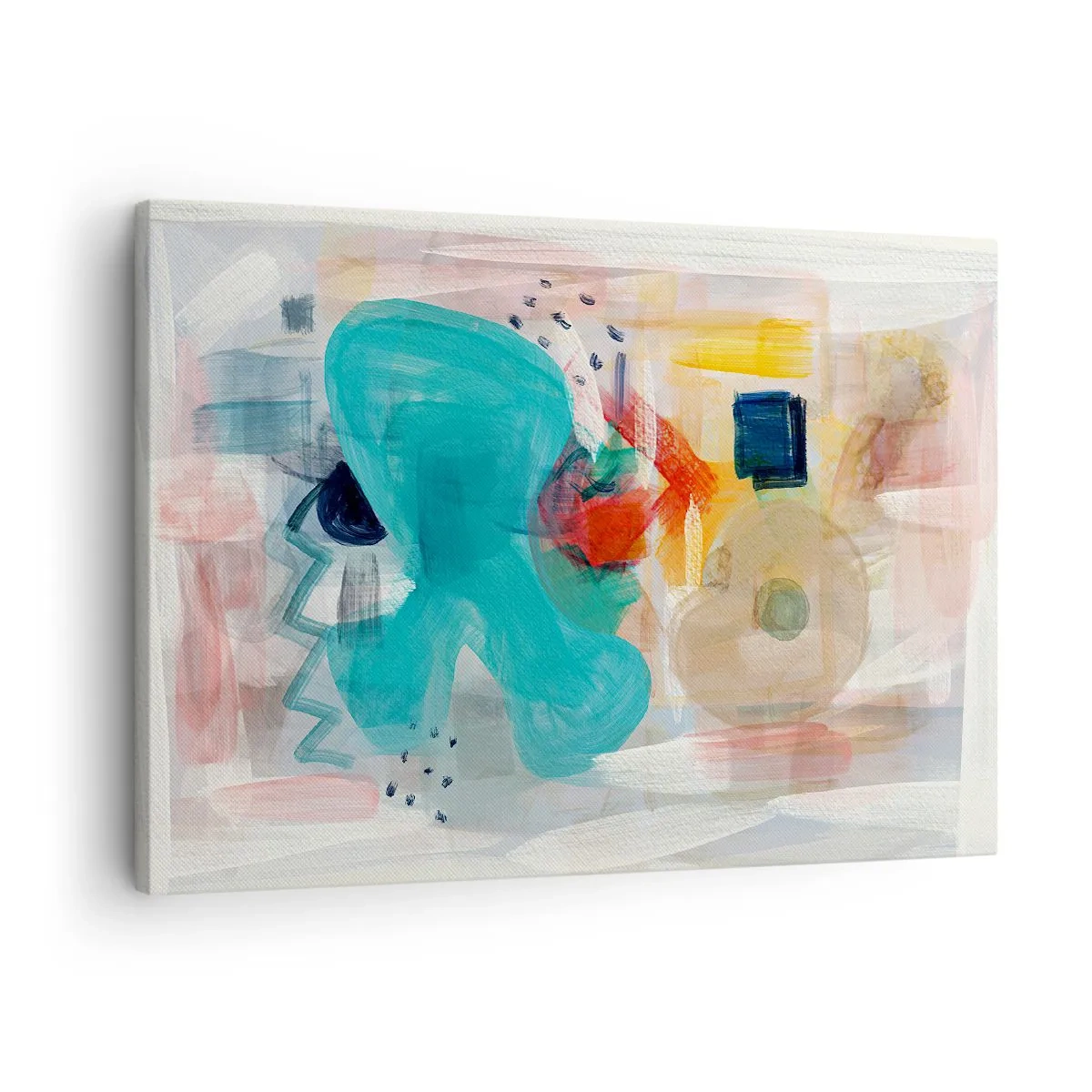 Canvas picture - Abstract shapes and colors create a dynamic composition - 70x50cm - Colourful Game - Modern wall decoration for the living room and bedroom ARTTOR
