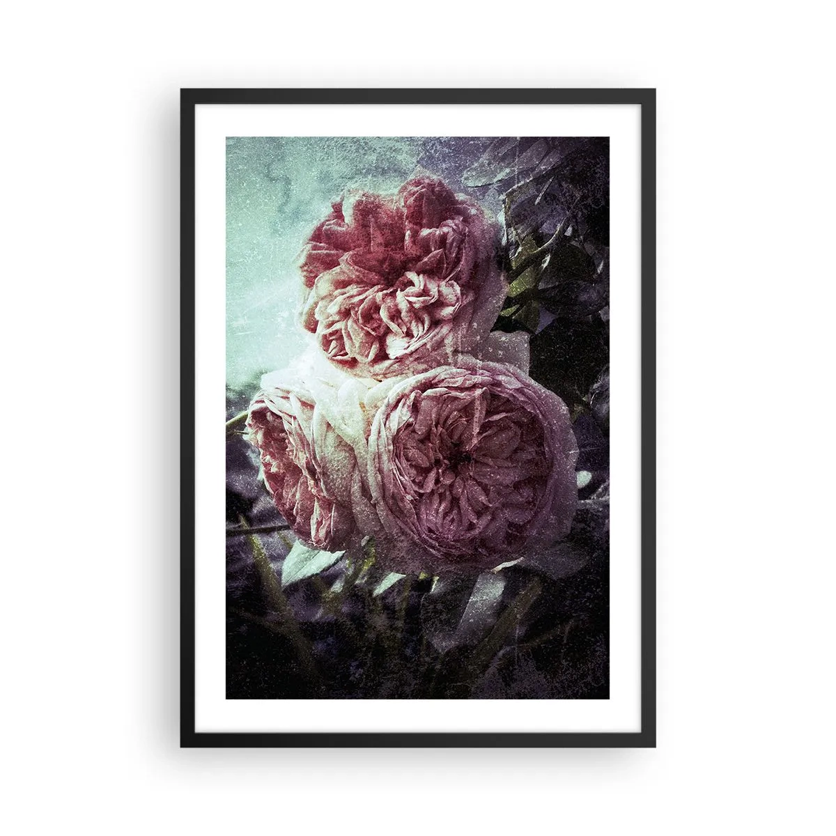 Poster in black frame - In a romantic atmosphere - 50x70cm - In Romantic Atmosphere - Modern wall decoration for the living room and bedroom ARTTOR