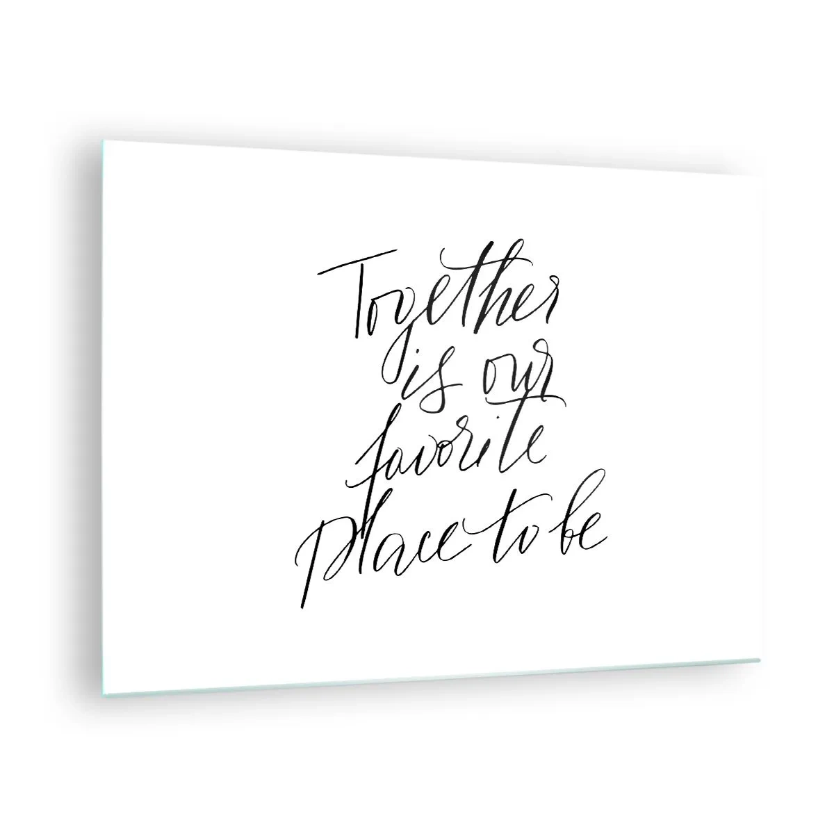 Glass picture - Minimalist calligraphic inscription on a white background - 70x50cm - Do You Also Feel This? - Modern wall decoration for the living room and bedroom ARTTOR