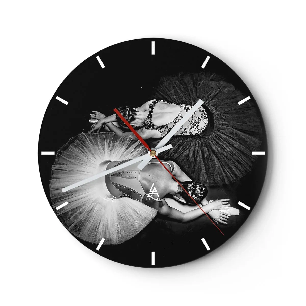 Wall clock - Clock on glass - An astronaut drifting in space above Earth - 30x30cm - Yin and Yang - Ideal Balance - Modern wall decoration for the living room, kitchen, and bedroom ARTTOR