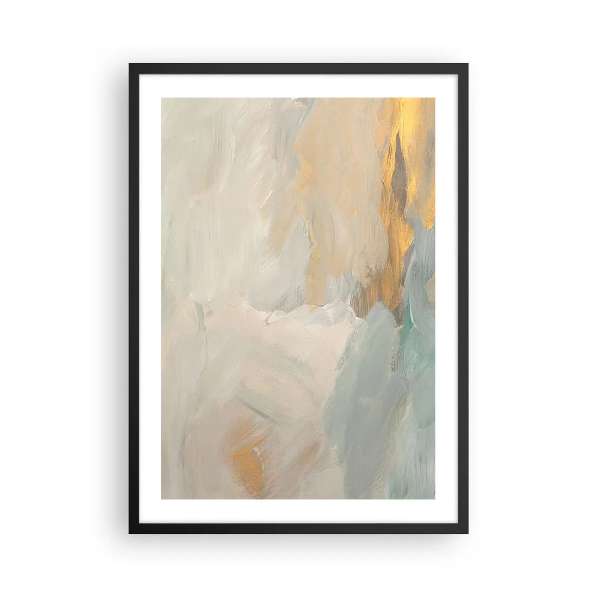 Poster in black frame - Abstract painting composition in pastel shades - 50x70cm - Abstract: Land of Gentleness - Modern wall decoration for the living room and bedroom ARTTOR