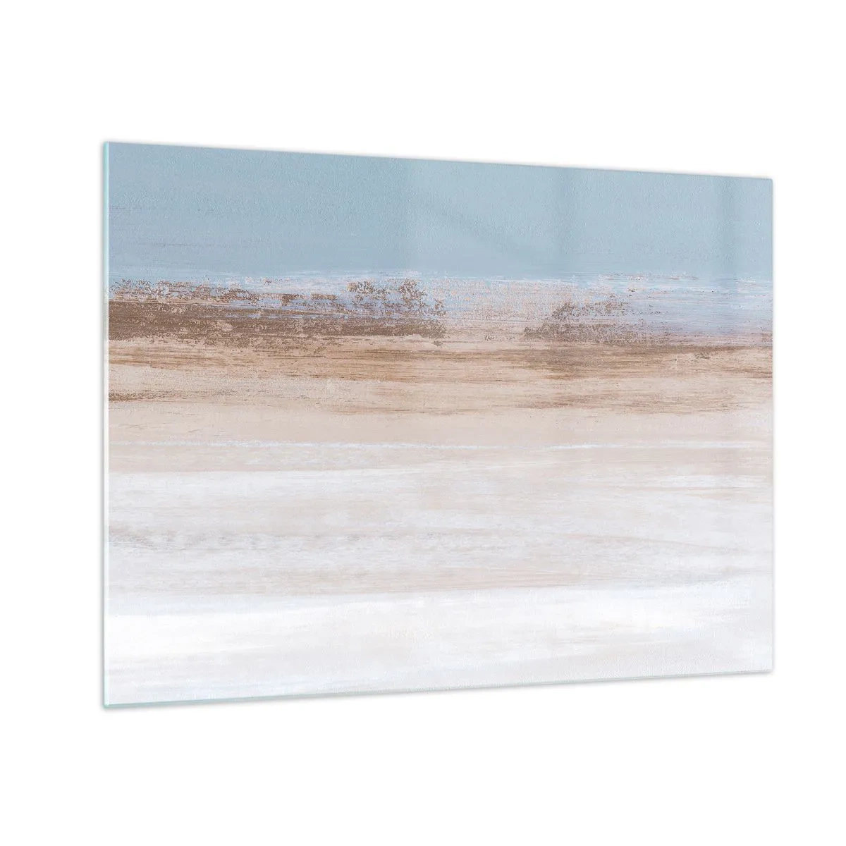 Glass picture - Abstract landscape with pastel sky and earth - 70x50cm - Ambiguous Landscape - Modern wall decoration for the living room and bedroom ARTTOR