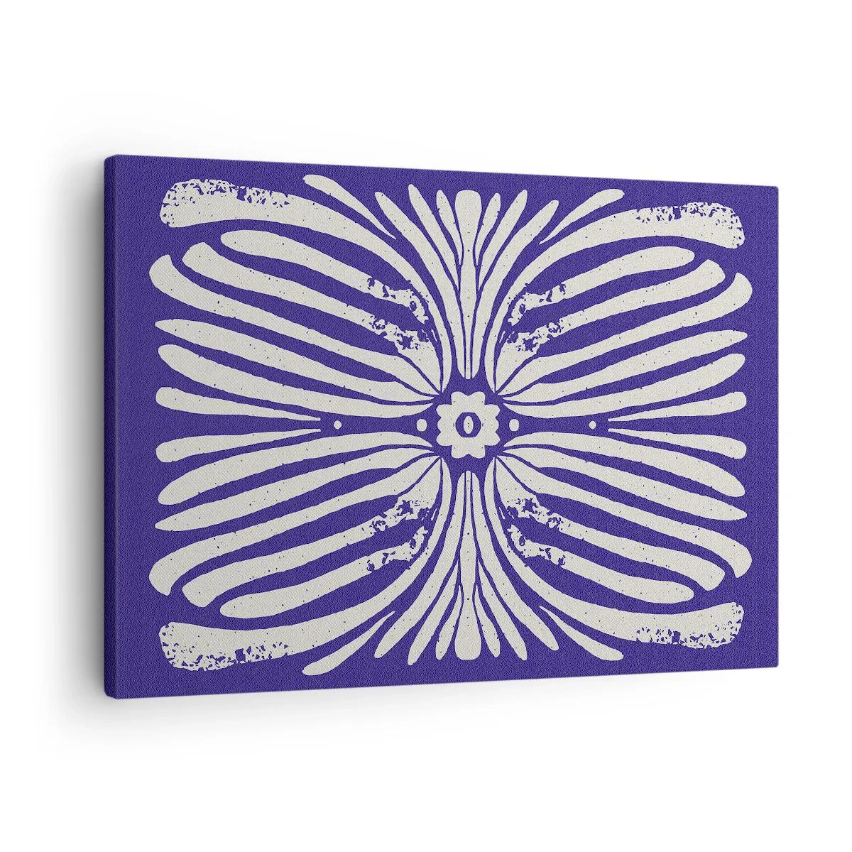 Canvas picture - Ethnic pattern in shades of purple and white - 70x50cm - Ethnic Inspirations - Modern wall decoration for the living room and bedroom ARTTOR