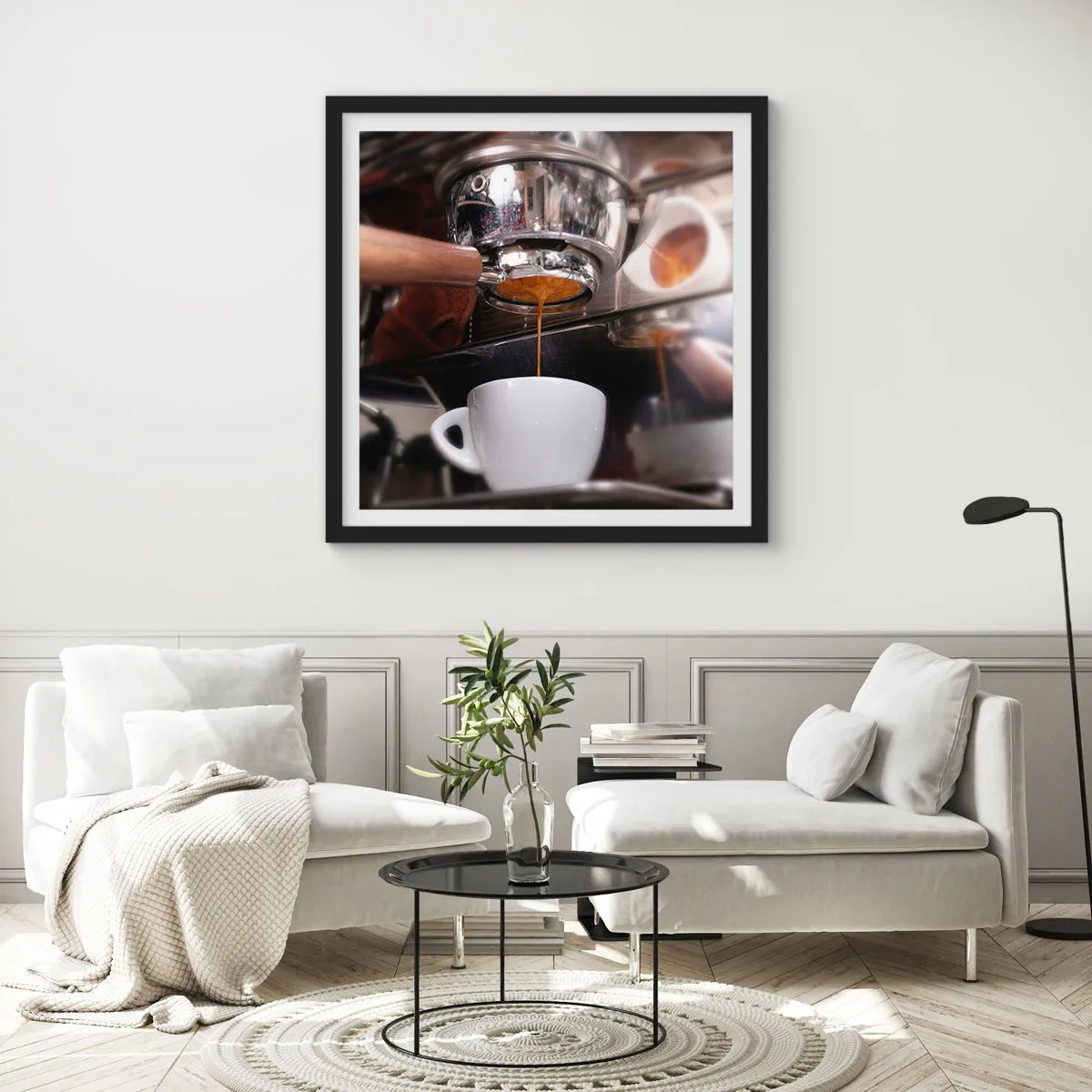 Poster in black frame - Good Moment of the Day - 30x30 cm